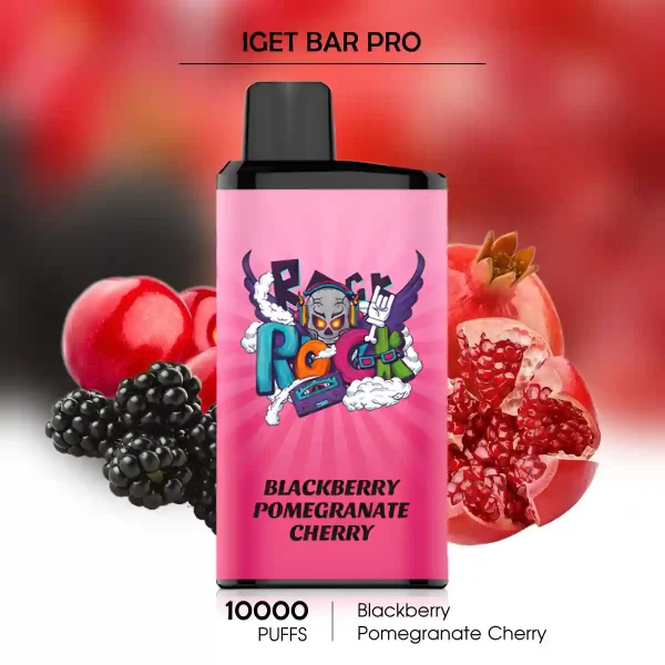 Online Vape Store – Blackberry Pomegranate Cherry IGET Bar Pro 10000 Puffs for a Bold and Fruity Vaping Experience
