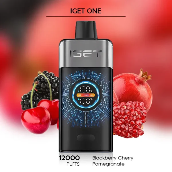Chemist Warehouse Nicotine Vape – Blackberry Cherry Pomegranate IGET ONE 12000 Puffs for a Rich and Fruity Vaping Experience