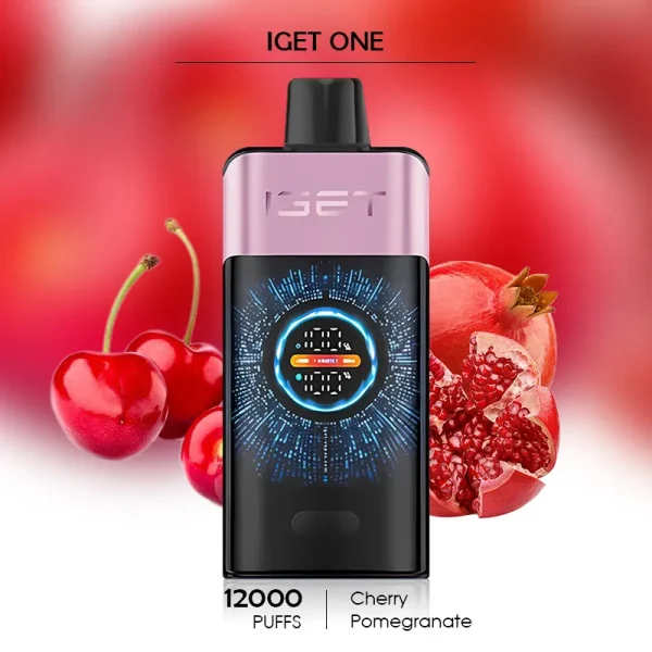 Vape Disposable Pick – Cherry Pomegranate IGET ONE 12000 Puffs for a Sweet and Long-Lasting Vaping Experience