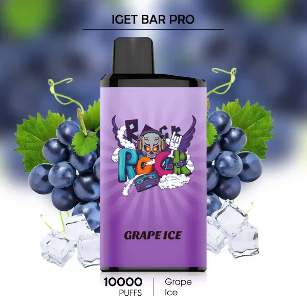 Vape Nicotine Pick – Grape Ice IGET Bar Pro 10000 Puffs for a Chilled, Flavorful Hit