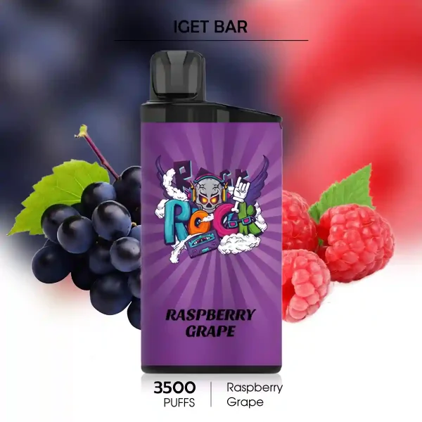 Raspberry Grape IGET BAR 3500 Puffs – Flavourful Disposable Vapes with Nicotine