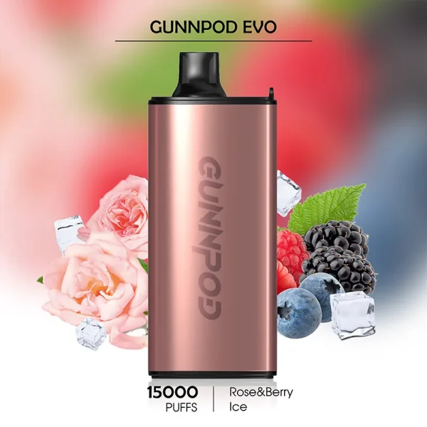 Best Vape Flavours: Rose Berry Ice GUNNPOD EVO 15000 Puffs