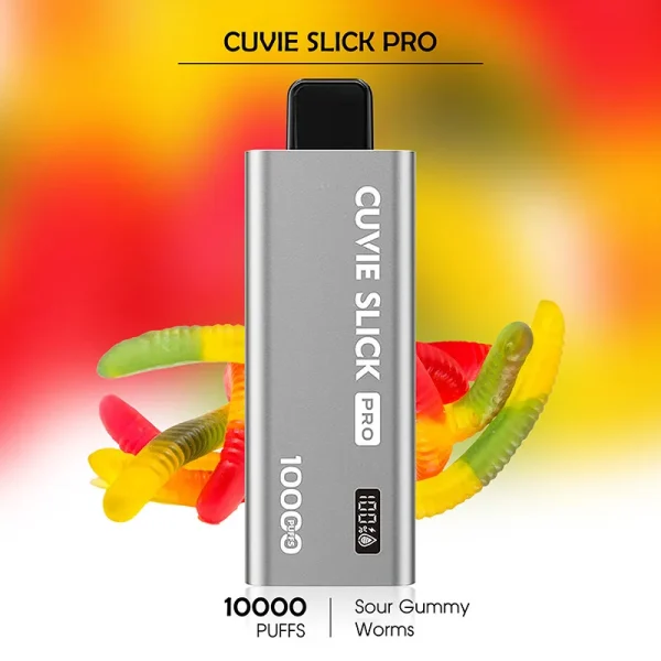 Sour Gummy Worms HQD CUVIE Slick Pro 10,000 Puffs – Unique HQD Vape Nicotine Flavor Experience