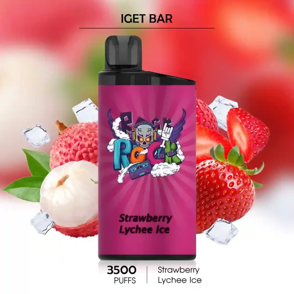 Strawberry Lychee Ice IGET BAR 3500 Puffs – Cool & Fruity Hit from IGET Vape