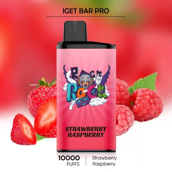 Best Vape Flavors – Strawberry Raspberry IGET Bar Pro – 10000 Puffs