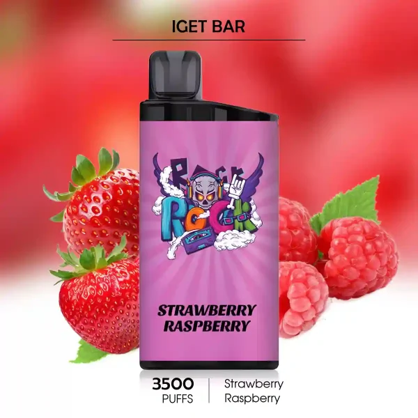 Strawberry Raspberry IGET BAR 3500 Puffs – Fruity Favourite from IGET Vapes