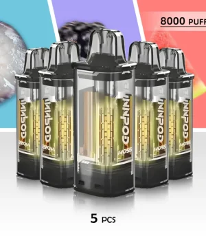 Gunnpod Moss 8000 Puffs Package – 5 Pods Refillable Vapes Bundle