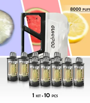 Gunnpod Moss 8000 Puffs Package – 10 Pods + 1 Kit Refillable Vapes Australia Deal