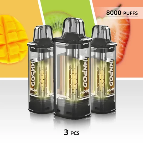 Gunnpod Moss 8000 Puffs Package – 3 Pods Refillable Vape Deal